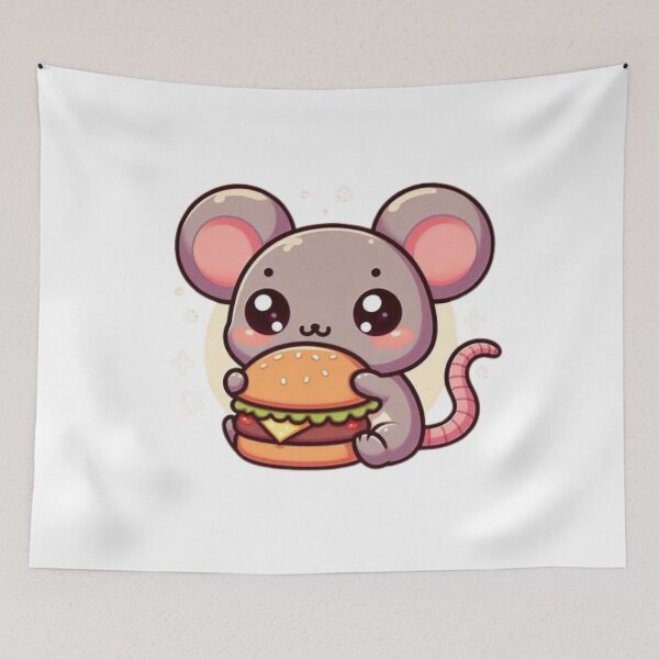 Item preview, mouse eating burger designed and sold by Eternalski.