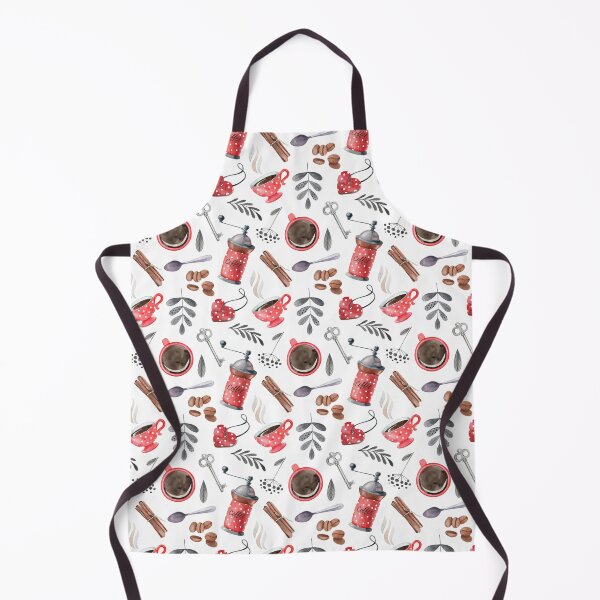 Item preview, Coffee time seamless pattern with red vintage cups designed and sold by Yuliia-Fleur.
