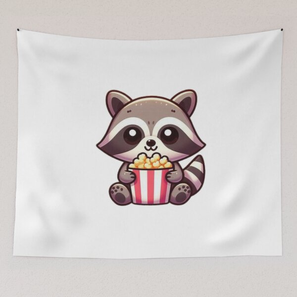 Item preview, raccoon eating popcorn designed and sold by Eternalski.