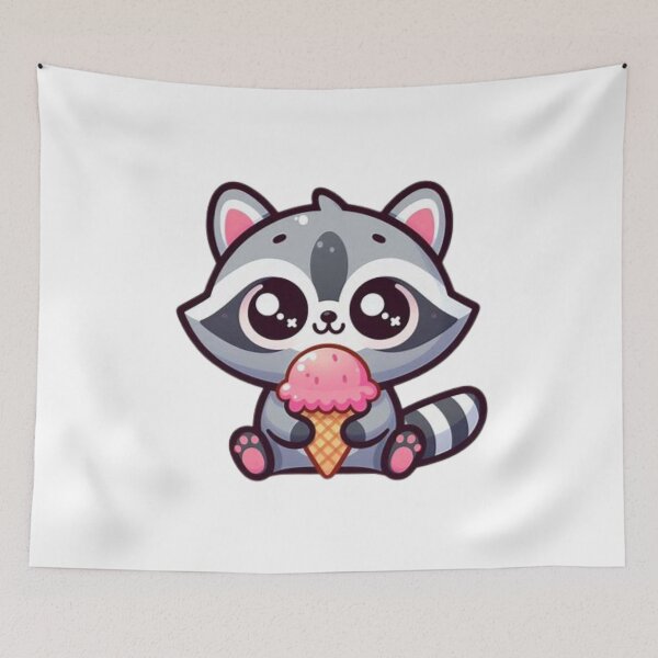 Item preview, mapache comiendo helado designed and sold by Eternalski.