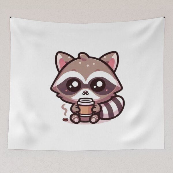 Item preview, raccoon with coffee designed and sold by Eternalski.