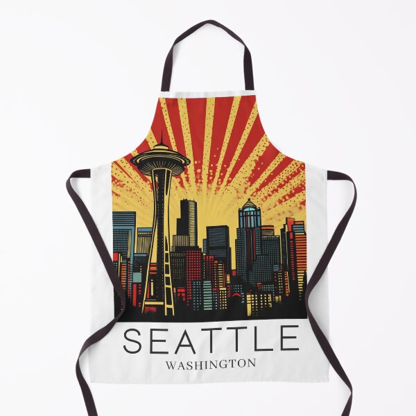 Item preview, A Pop Art Travel Print of Seattle - Washington designed and sold by StudioRedKoala.