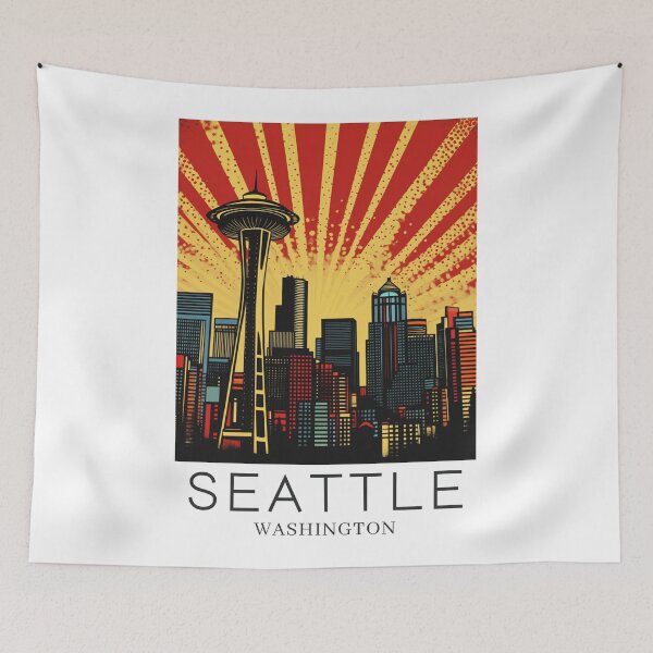 Item preview, A Pop Art Travel Print of Seattle - Washington  designed and sold by StudioRedKoala.