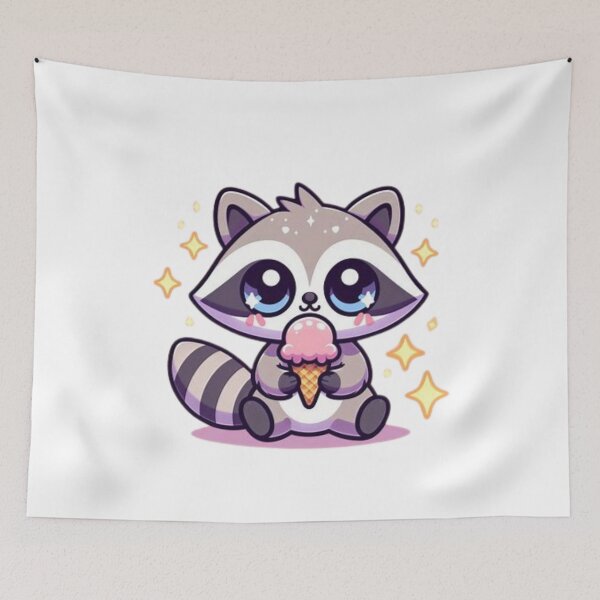 Item preview, mapache comiendo helado designed and sold by Eternalski.