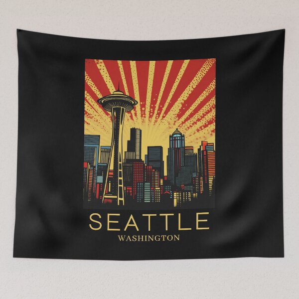 Item preview, A Pop Art Travel Print of Seattle - Washington  designed and sold by StudioRedKoala.