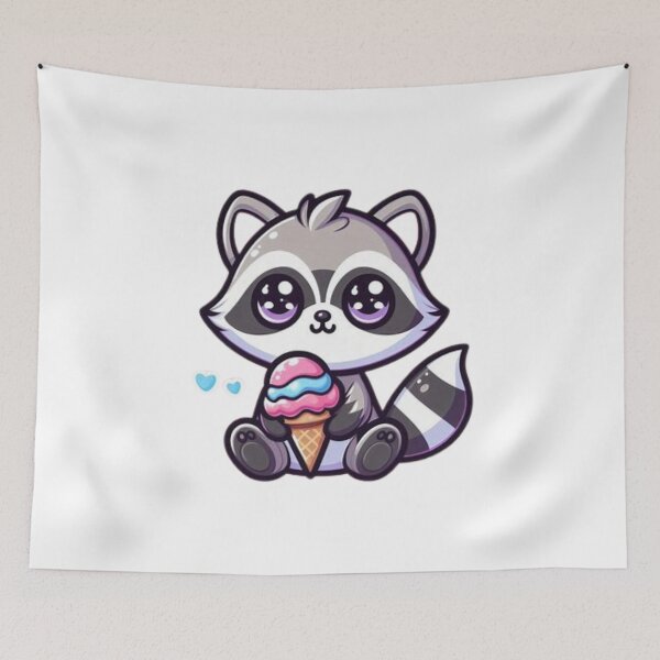 Item preview, mapache comiendo helado designed and sold by Eternalski.