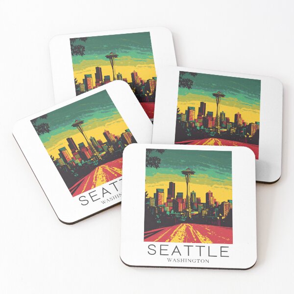 Item preview, A Pop Art Travel Print of Seattle - Washington  designed and sold by StudioRedKoala.