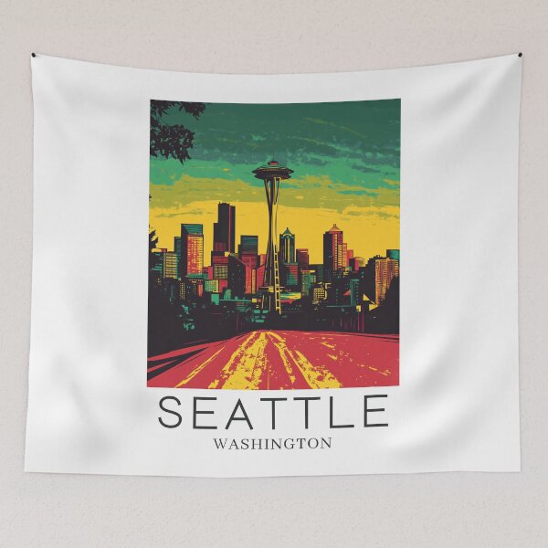 Item preview, A Pop Art Travel Print of Seattle - Washington  designed and sold by StudioRedKoala.
