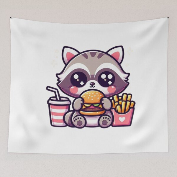 Item preview, raccoon eating burger designed and sold by Eternalski.