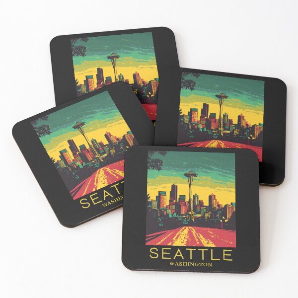 Item preview, A Pop Art Travel Print of Seattle - Washington  designed and sold by StudioRedKoala.
