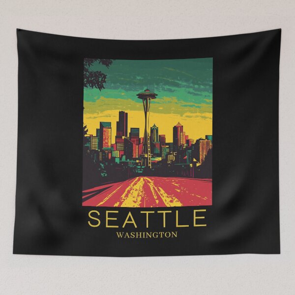 Item preview, A Pop Art Travel Print of Seattle - Washington  designed and sold by StudioRedKoala.