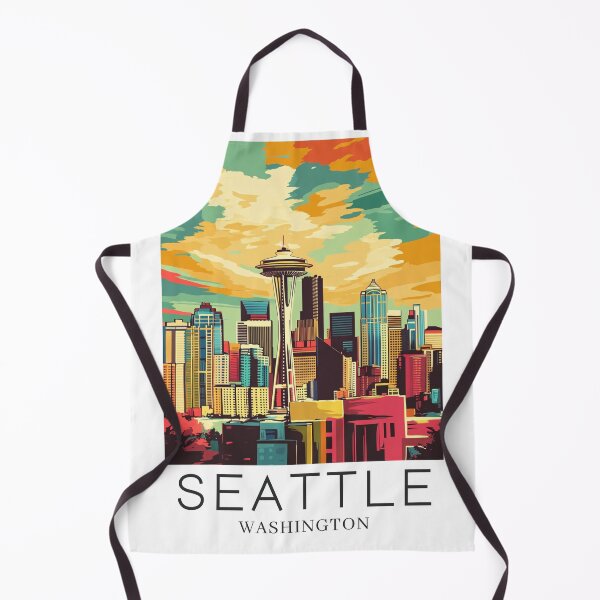 Item preview, A Pop Art Travel Print of Seattle - Washington designed and sold by StudioRedKoala.