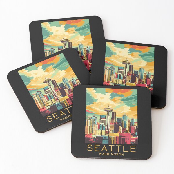 Item preview, A Pop Art Travel Print of Seattle - Washington  designed and sold by StudioRedKoala.