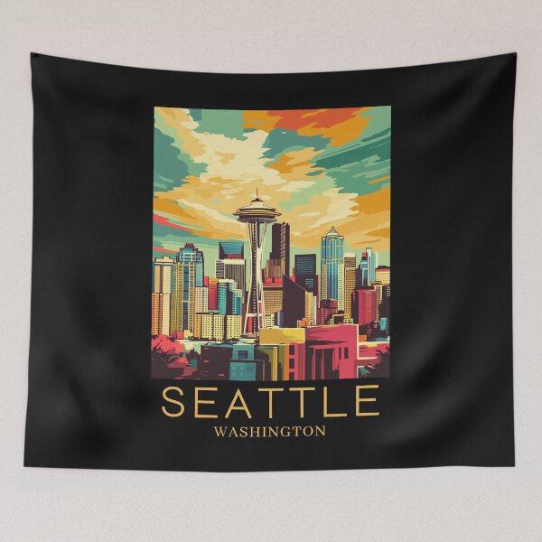 Item preview, A Pop Art Travel Print of Seattle - Washington  designed and sold by StudioRedKoala.