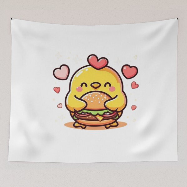 Item preview, chicken eating burger designed and sold by Eternalski.