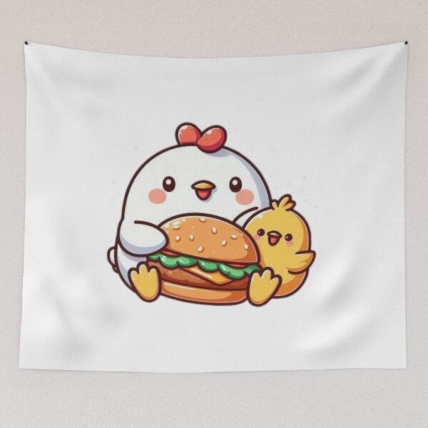 Item preview, chicken eating burger designed and sold by Eternalski.