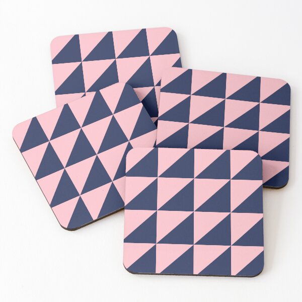 Item preview, Navy Blue and Coral Geometric Pattern Checkboard in Triangles designed and sold by OneThreeSix.