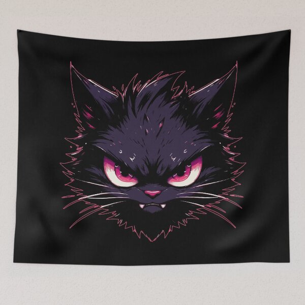 Item preview, Angry Black Cat Anime designed and sold by TomFrontierArt.