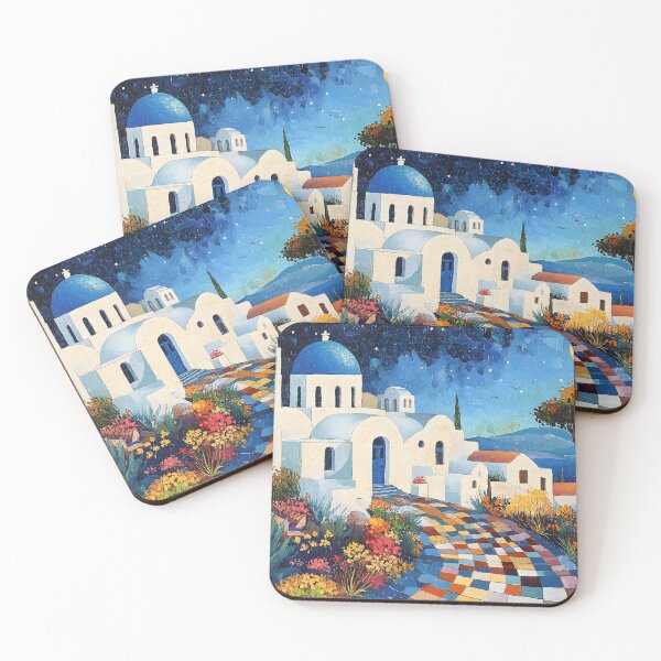 Item preview, Charming Mediterranean Village at Nighttime Beauty designed and sold by Artessie.