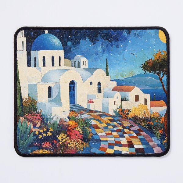 Item preview, Charming Mediterranean Village at Nighttime Beauty designed and sold by Artessie.