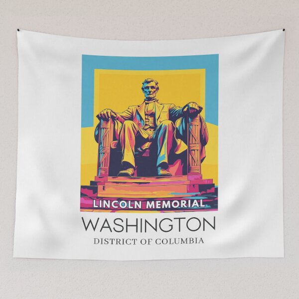 Artikelvorschau, Ein Pop-Art-Reisedruck des Lincoln Memorial – Washington – D.C. entworfen und verkauft von StudioRedKoala.
