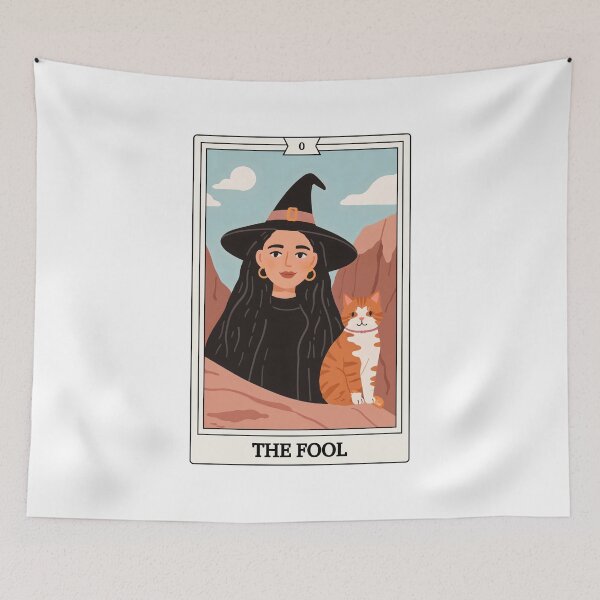 Item preview, Tarot Card - The Fool - Witches and Cats designed and sold by Shopatmarlow.
