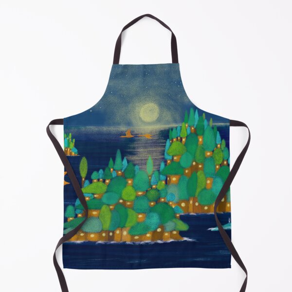 Item preview, Tree village islands at magical night  designed and sold by greenPQBstudio.