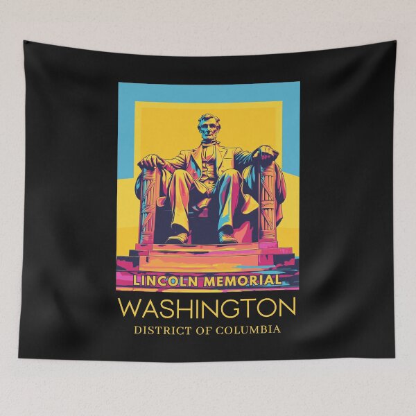 Artikelvorschau, Ein Pop-Art-Reisedruck des Lincoln Memorial – Washington – D.C. entworfen und verkauft von StudioRedKoala.