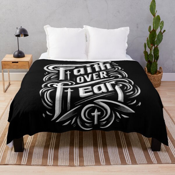 Item preview, Faith Over Fear - Inspirational Christian Typography Design designed and sold by FaithCreatives.