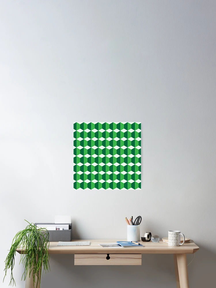 Thumbnail 2 of 3, Poster, Green hexagonal pattern designed and sold by RuthB-Design.
