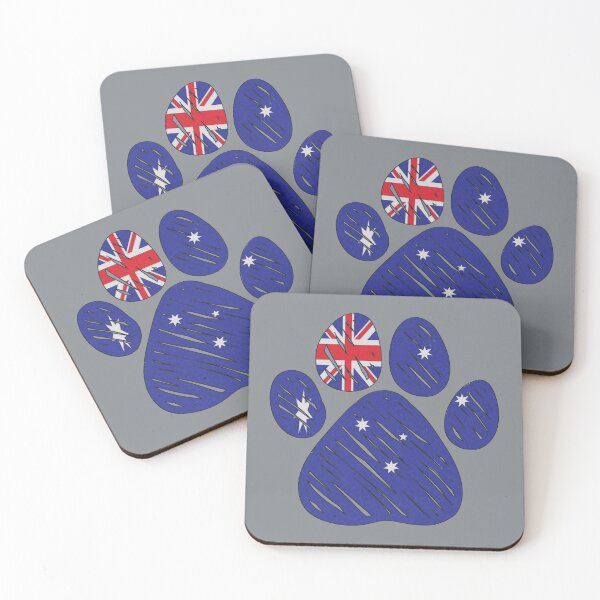 Item preview, Aussie Flag with Dog and Cat Paw designed and sold by Zakrytos ★★★★★.