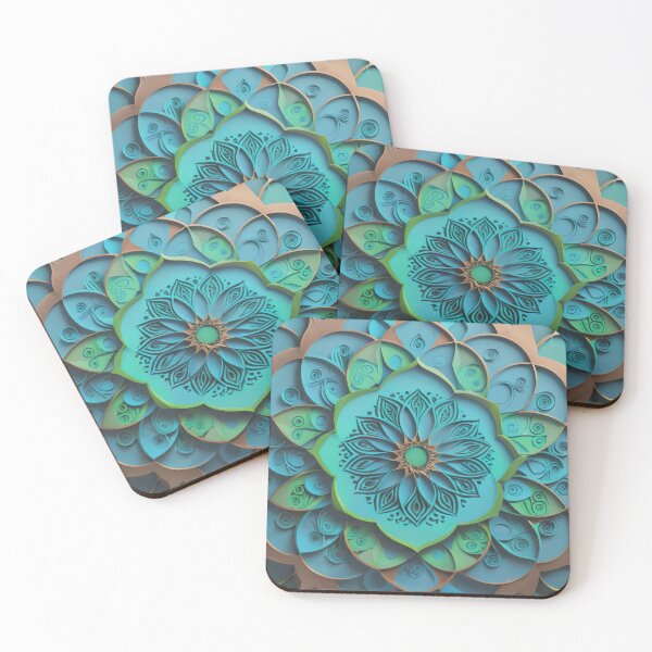 Item preview, Teal Floral Art  designed and sold by DigitalHeadache.