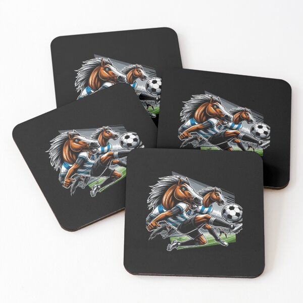 Item preview, Soccer Duel – Two Horses Competing on the Field designed and sold by TrilogyMerch.