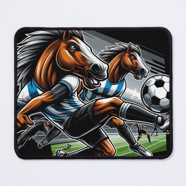 Item preview, Soccer Duel – Two Horses Competing on the Field designed and sold by TrilogyMerch.