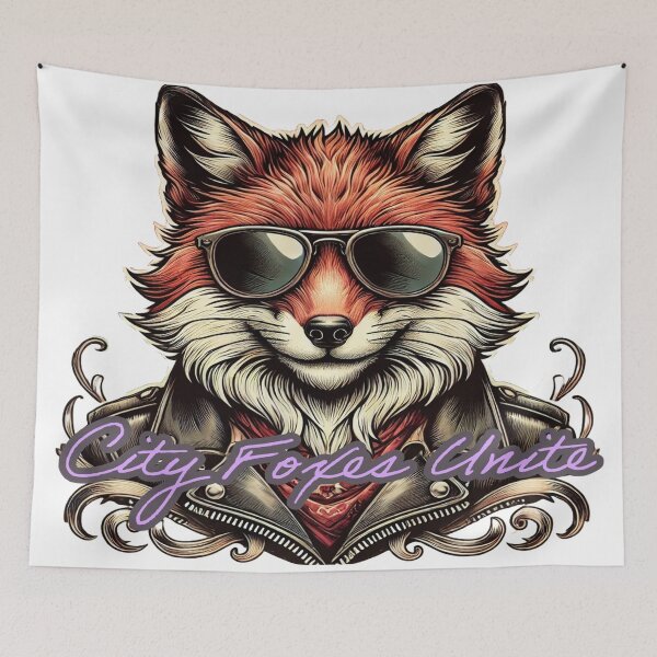 Artikelvorschau, Stadtfüchse vereint - Retro Urban Fox Design entworfen und verkauft von Nauert's.