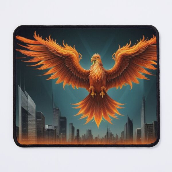 Item preview, "Phoenix Rising Over Modern Metropolis" designed and sold by InkspiredCreation.