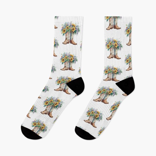 Item preview, Modern Trendy Watercolor Cowboy Boots Cowgirl Boots Sunflowers  designed and sold by SOUFIANE1991.