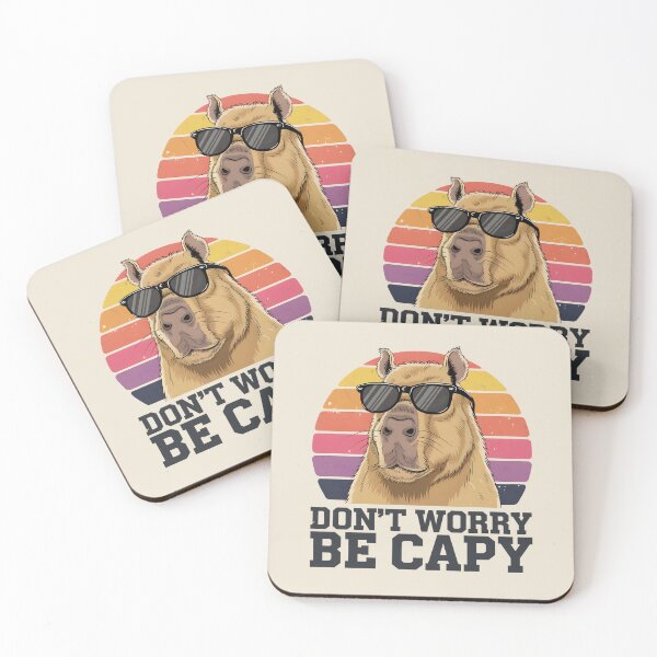 Item preview, Retro Don’t Worry Be Capy Cute Vintage Capybara designed and sold by AniArtPL.