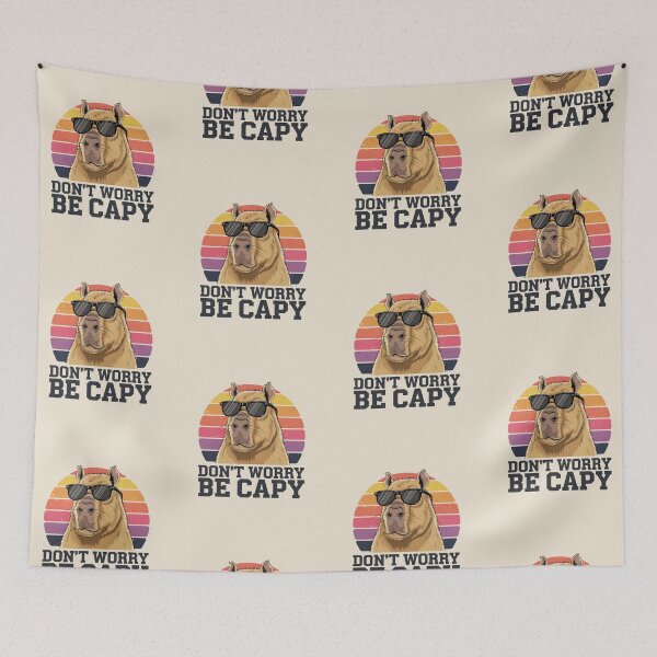 Item preview, Retro Don’t Worry Be Capy Cute Vintage Capybara designed and sold by AniArtPL.