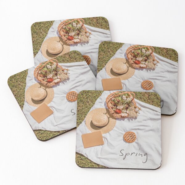 Item preview, Spring on white blanket with flowers, book, cake and aesthetic hat designed and sold by ElizabethCoelho.