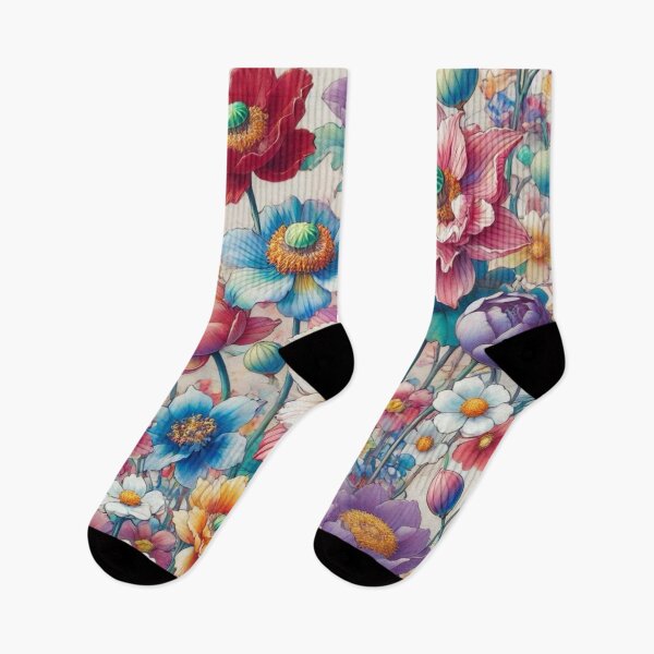 Item preview, Flowers, botanical, spring, floral pattern, cottagecore, japanese pop art designed and sold by Sugar Wisdom .