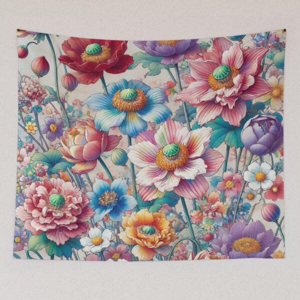 Item preview, Flowers, botanical, spring, floral pattern, cottagecore, japanese pop art designed and sold by Sugar Wisdom .