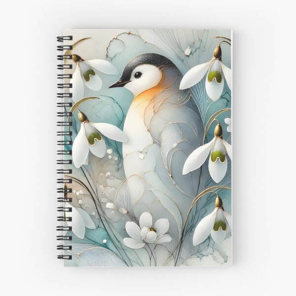 Item preview, Blooming Guardian Penguin – Abstract Snowdrop Art by LaLi Designs designed and sold by LaLi-Designs.