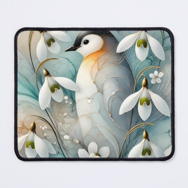 Item preview, Blooming Guardian Penguin – Abstract Snowdrop Art by LaLi Designs designed and sold by LaLi-Designs.