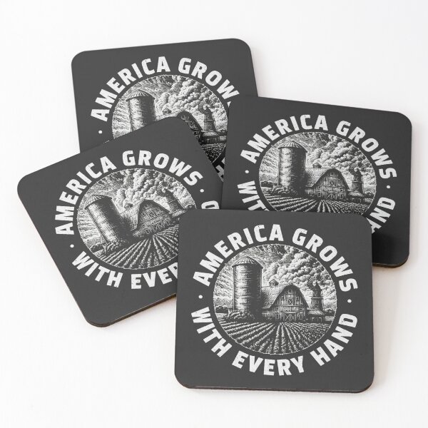 Item preview, America Grows With Every Hand Retro Farm Fields And Windmill designed and sold by SplashTastic.