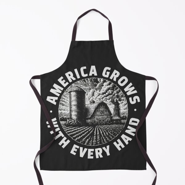 Item preview, America Grows With Every Hand Retro Farm Fields And Windmill designed and sold by SplashTastic.
