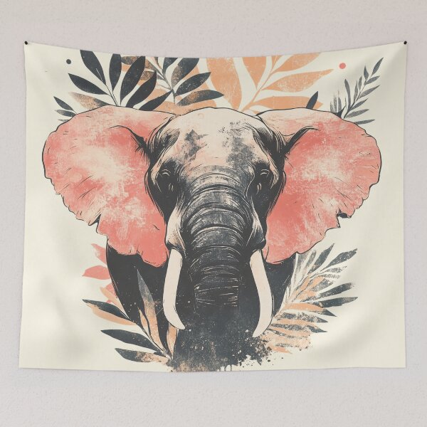 Item preview, Vintage Elephant Animal and Plants Design designed and sold by PurrGreen.