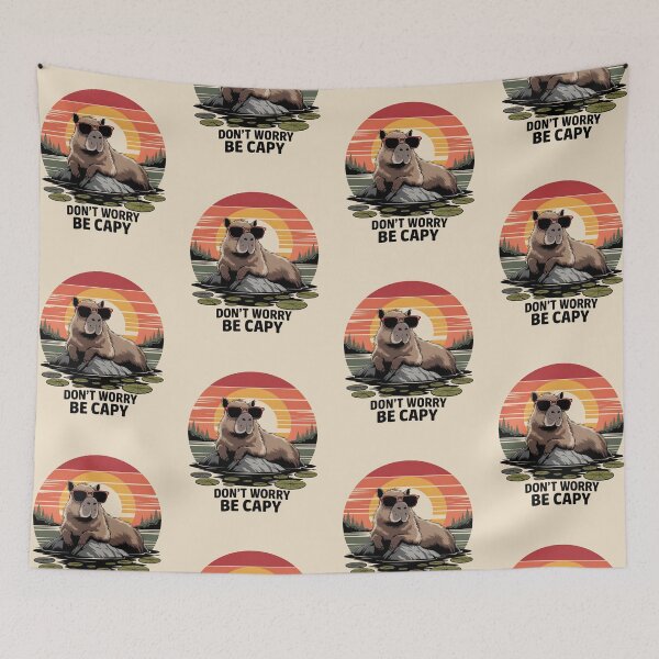Item preview, Retro Don’t Worry Be Capy Cute Vintage Capybara designed and sold by AniArtPL.
