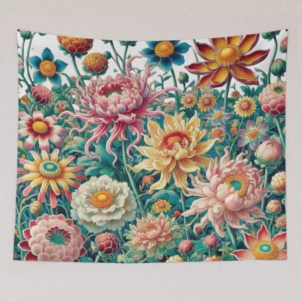 Item preview, Flowers, botanical, spring, floral pattern, cottagecore, japanese pop art designed and sold by Sugar Wisdom .