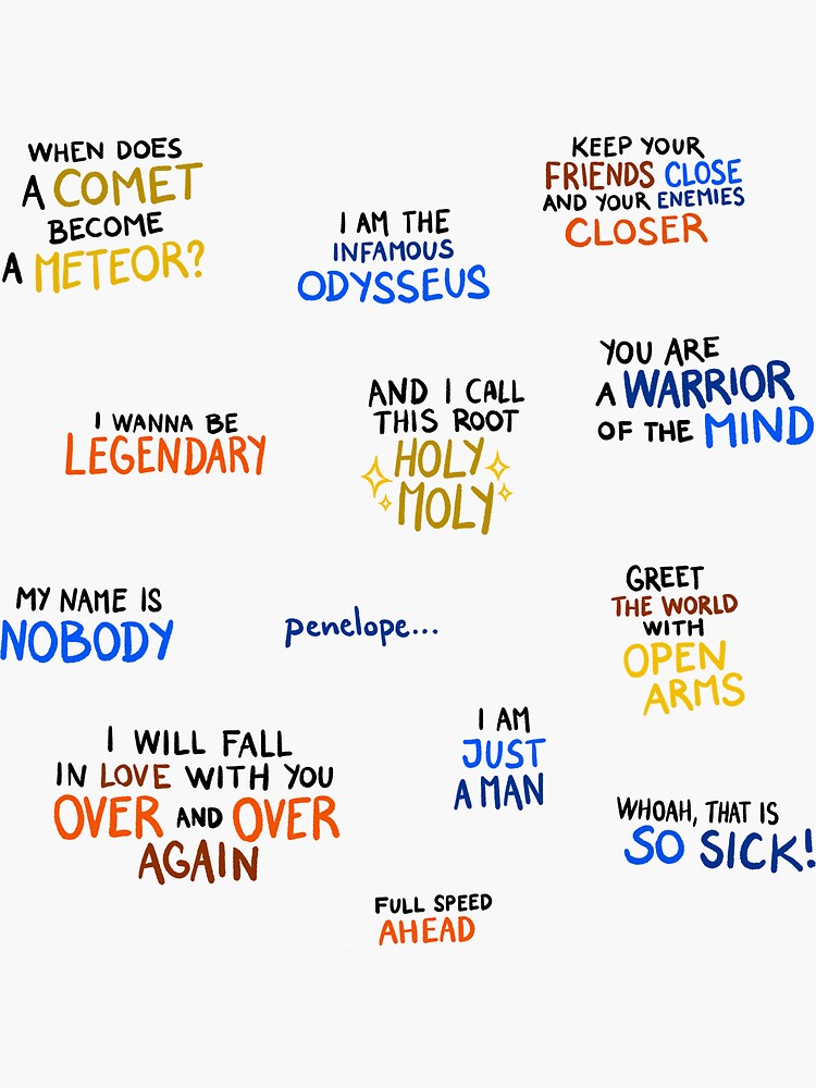 Thumbnail 3 of 3, Sticker, EPIC THE MUSICAL ICONIC QUOTES SET designed and sold by the-sissi.
